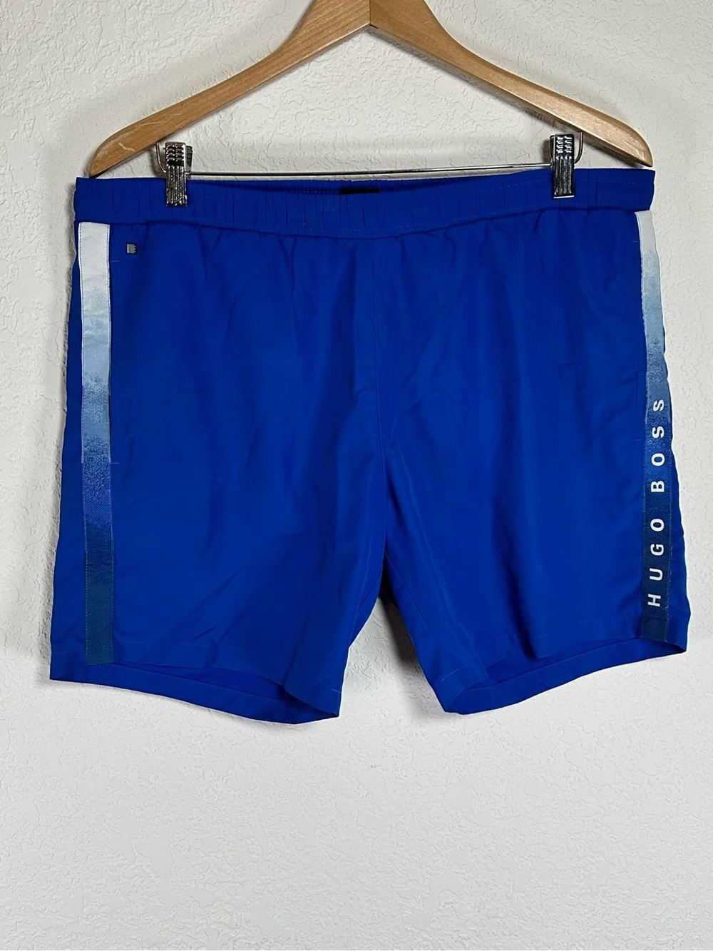 Hugo Boss Cobalt Blue Men's Swim Shorts with Side Stripe